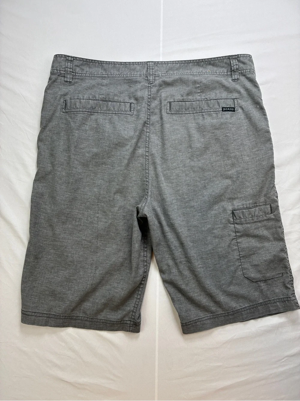 Prana Furrow Mens Gray Flat Front Casual Shorts